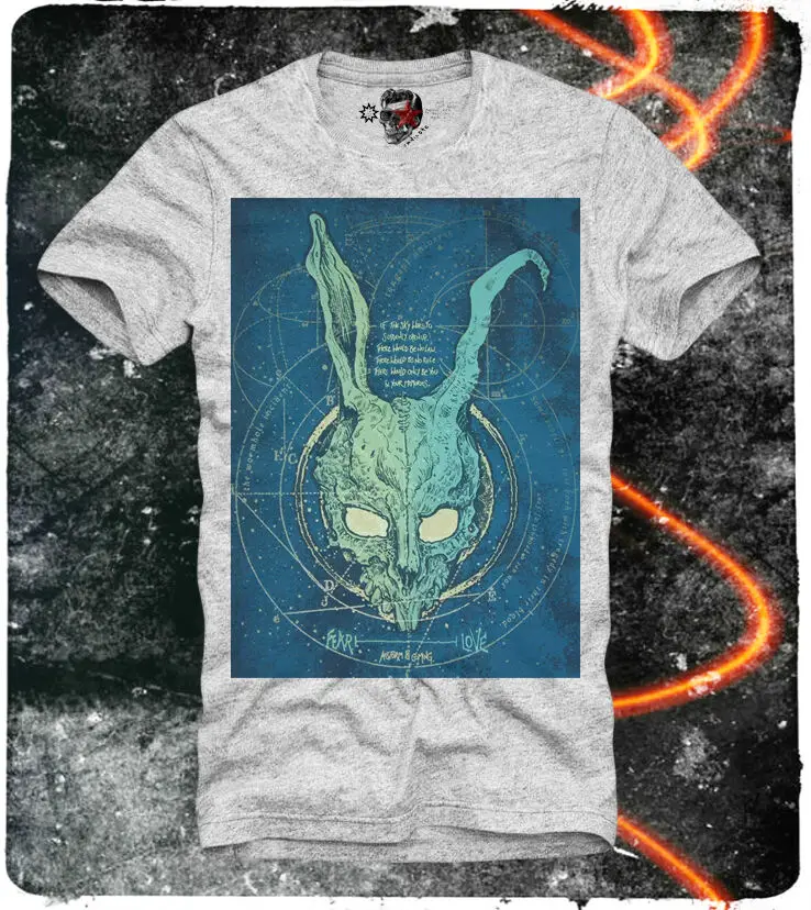 E1syndicate футболка Donnie Darko Frank Rabbit Skull серая S-XL (1284 г) |