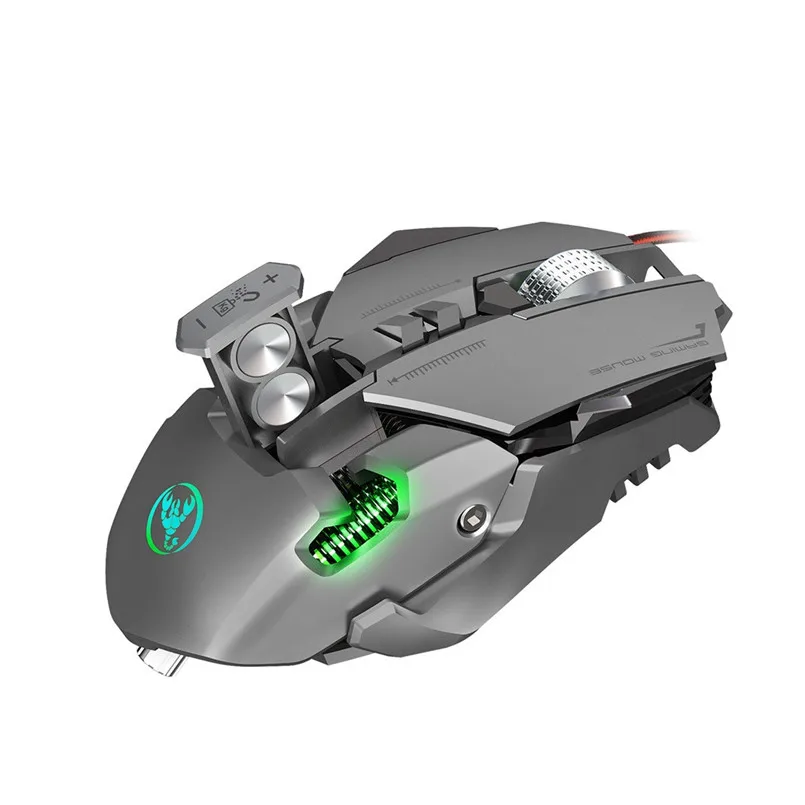 6400 DPI 7-keys Macro Definition Programmable Wired Game Mouse Gaming Mouse Mice  Aluminum alloy 3D metal roller 40NOV2821