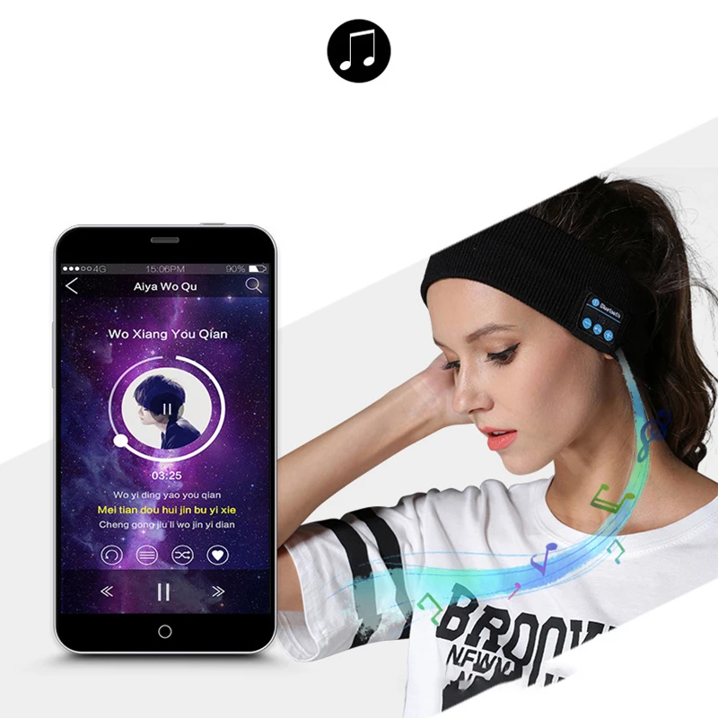 Bluetooth музыкальная головная повязка Knits головной убор для сна Наушники Динамик