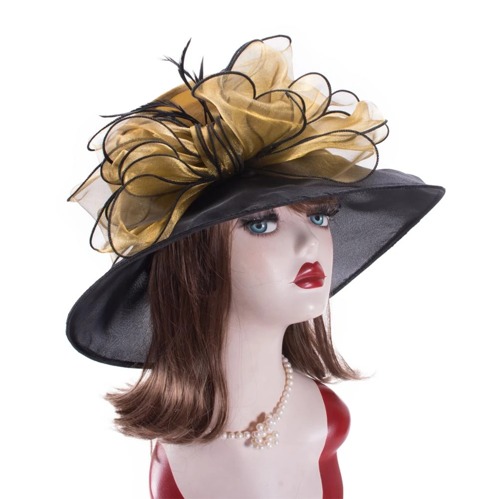 Chapeaux De Soleil A Large Bord Pour Femmes Couvre Chef A Fleurs Pour Mere De Mariee Formel Pour Fete De The Eglise Kentucky Derby A045 Aliexpress