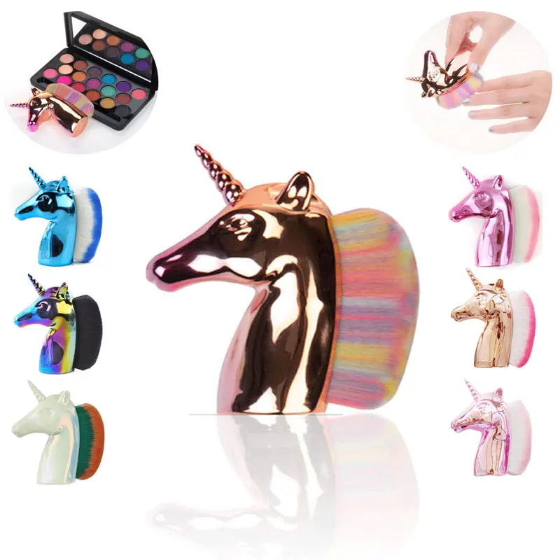 

Unique Single Unicorn Makeup Brushes Rainbow Synthetic Hair Blush Brush Powder Brush Cosmetic Face Beauty Tools