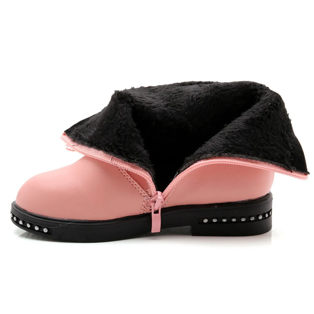 Детская бабочка для девочек; обувь из искусственной кожи; водонепроницаемые ботинки martin; теплые зимние детские ботинки для малышей; модные кроссовки