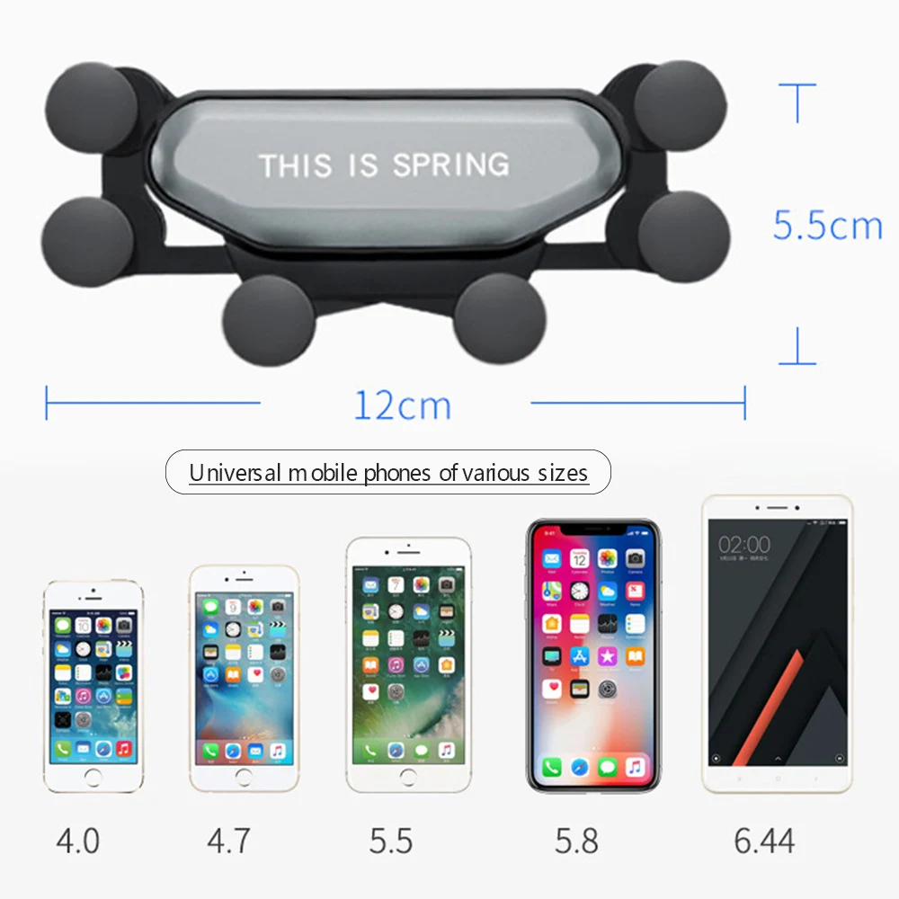 Универсальный гравитационный Автомобильный держатель для телефона, держатель на вентиляционное отверстие автомобиля, автомобильный держатель для iPhone 8 X XS Max, samsung, Xiaomi, держатель для мобильного телефона, подставка