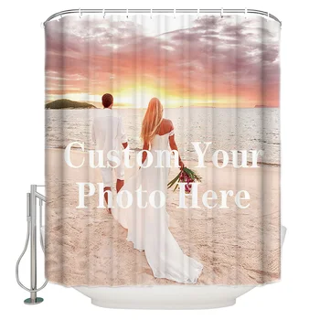 

Custom Your Photo Here Bathroom Shower Curtain Modern Household Shower Curtain