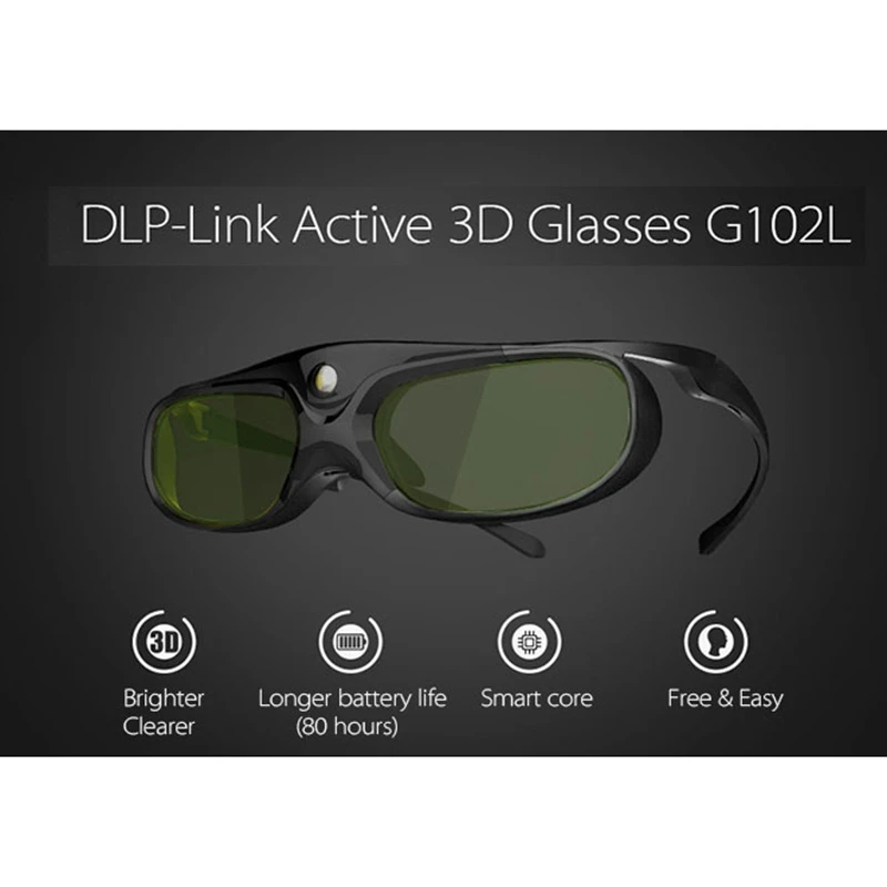 Ativo para Dlp 3d de Obturador Compatível com 96-144hz com Optama Óculos Link Acer Benq Visor Sônico Xgimi Dlp Ascens-4 Pçs - - Image 3