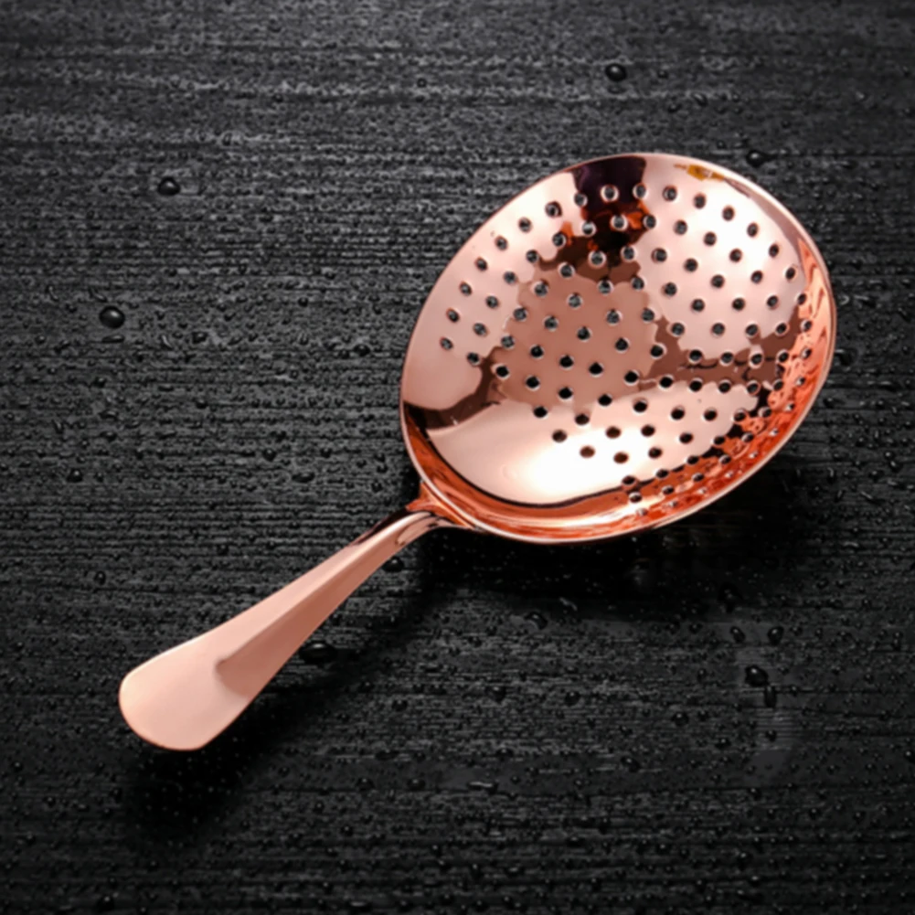 Tool Round Kitchen Multifunction Sifter Filter Spoon Strainer Portable Bar Accessories Stainless Steel Drink Cocktail - Цвет: Rose Gold