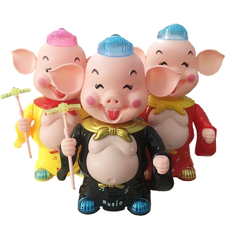 Электронные игрушки Свинья Танцующая музыка ходьба игрушка Поющая музыкальная с подсветкой для детей Детские игрушки для детей, черный