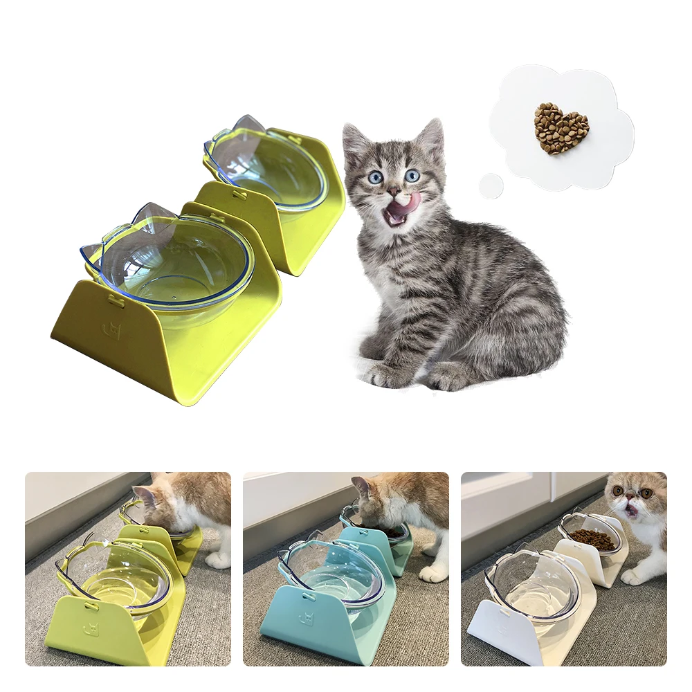 Pet Feeder Bowl Feeding Food Pet Dog Dish Feeders Tableware Dog Cat Adjustable Food Water Bowl 15 Degree Adjustable 1pcs