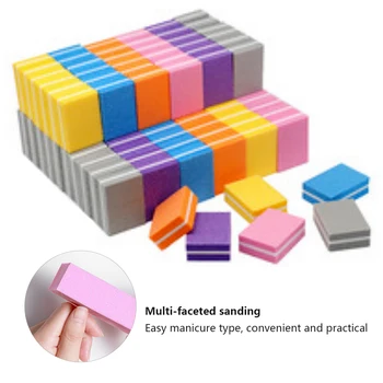 

10/25/50pcs lot Double-sided Mini Nail File Blocks Colorful Sponge Nail Polish Sanding Buffer Strips Polishing Manicure Tools