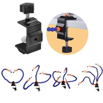 

4pc Flexible Arms Soldering Iron Holder Soldering Station Third Helping Hand Tool PCB Holder Welding Repair Welding Tool