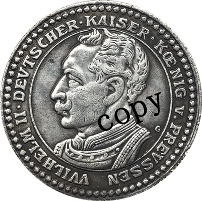 Немецкая 1913 2 Марка копия монеты 28 мм