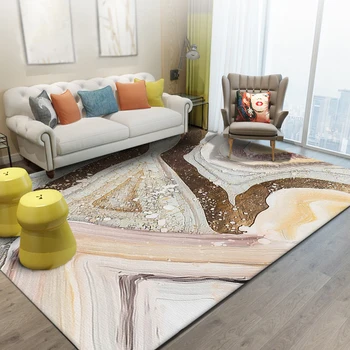 

Nordic Minimalist Living Room Coffee Table Cushion Abstract Line Pattern Carpet 3D Bedroom Crystal Velvet Non-slip Carpet Home