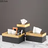 Metal leather tissue box Paper box Desktop storage organization ornaments Black print Embossed golden hollow Home Decoration 1