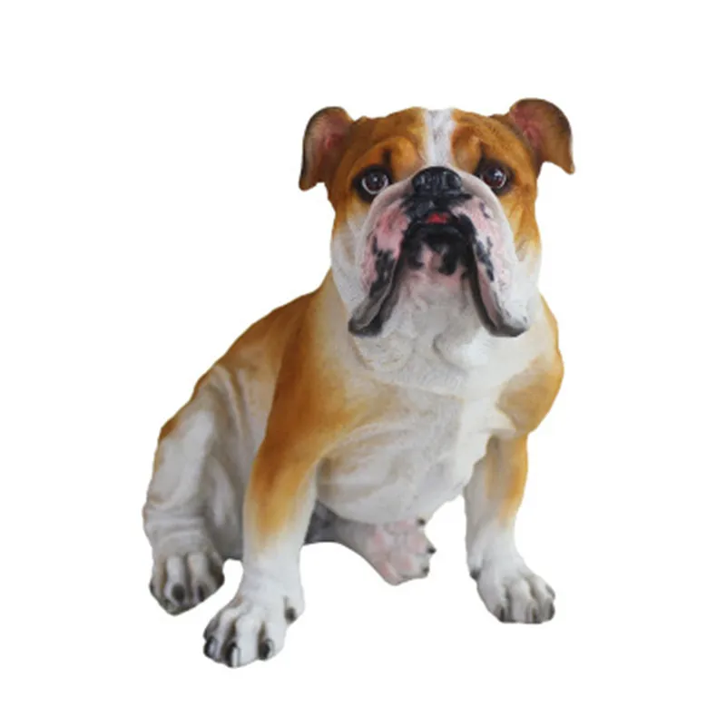 

29 cm Simulated Animal Dog Big Statue Bulldog Resin 11.6 inches Crafts Collection Model Christmas Gift Toy
