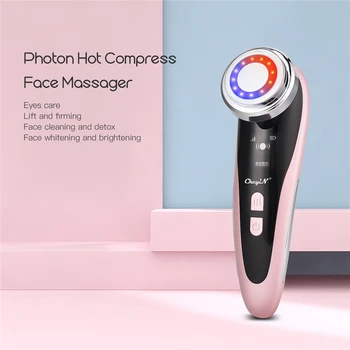 

EMS Facial Massager Red Blue Photon LED Light Beauty Machine USB Rechargeable Hot Vibration Skin Face Lifting Reduce Wrinkles 45