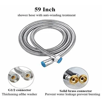 

Rainfall Shower Head   Handheld With ON/Off Pause Attachment Tools Setting