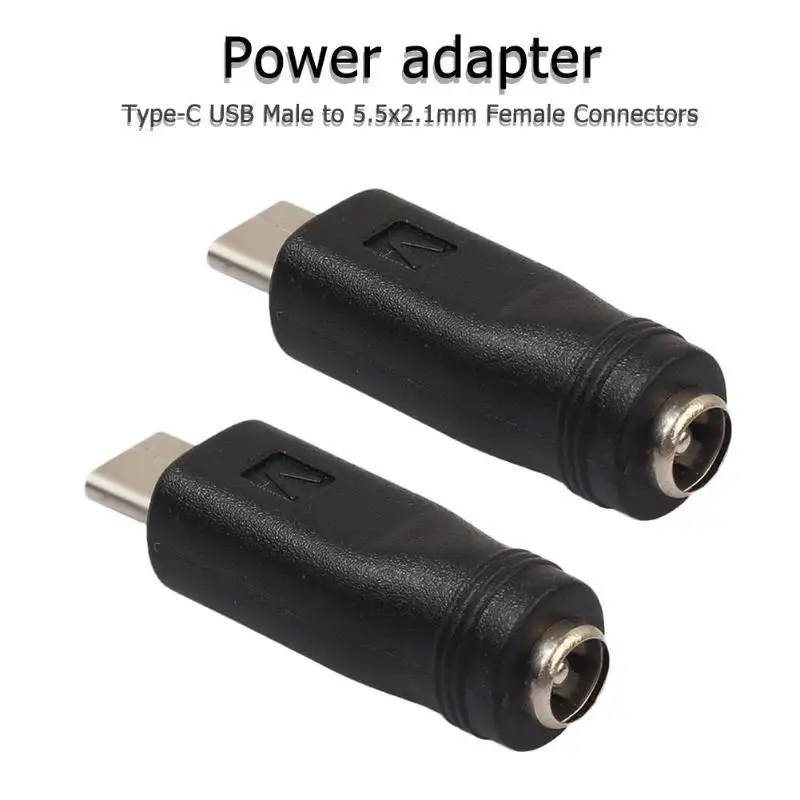 2 шт USB 3,1 адаптер type C USB-C штекер для 5,5x2,1 мм разъем питания постоянного тока зарядка Plug and Play удобная и быстрая работа