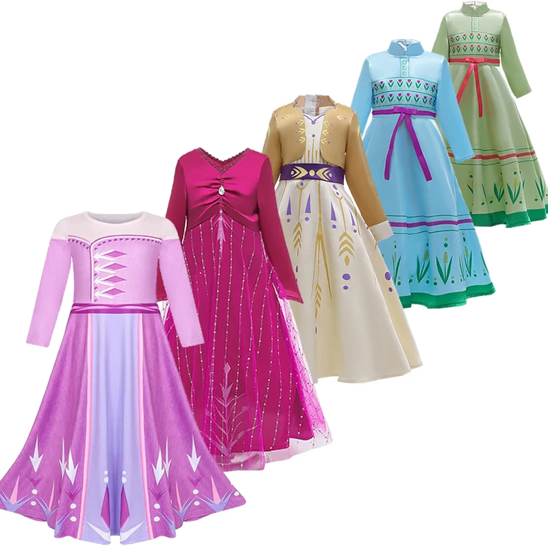 Новинка; детское платье Эльзы; маскарадный костюм принцессы Анны для девочек; детский маскарадный костюм снеговика Олафа; маскарадный костюм в стиле аниме; Рождественский подарок