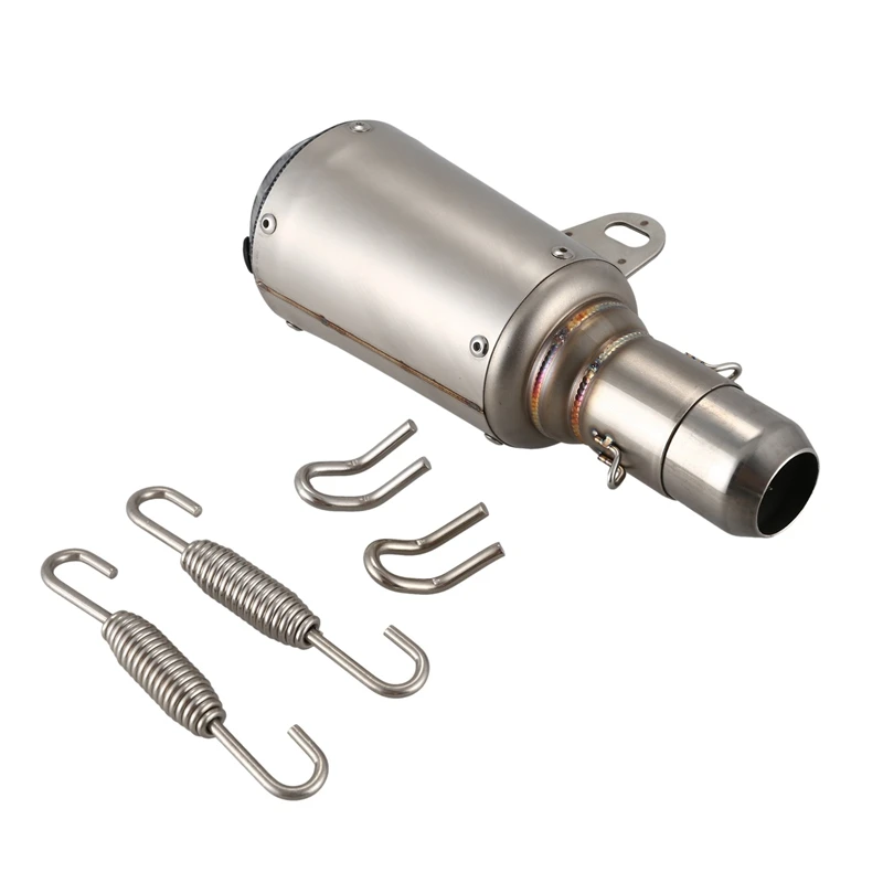 

Motorcycle GP 38-51mm Stainless Steel Exhaust Muffler Pipe & Silencer Slip-On, Silver