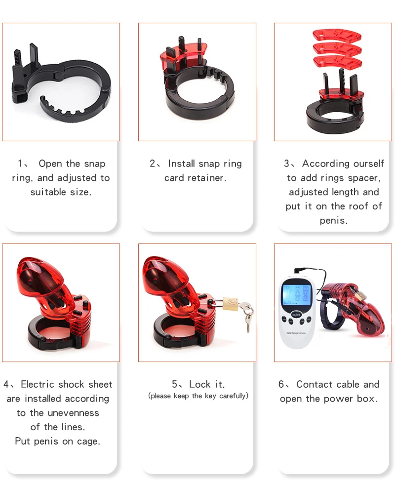 Adult Electro Shock Chastity Cage Penis Sleeve Male Sex Toys Electric Cock Cage Cock Ring Chastity Device For Men CB6000