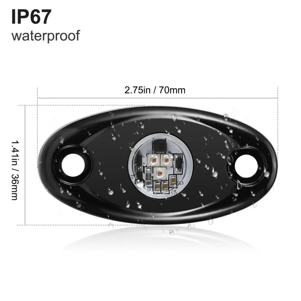 Креативный 2 шт 2-дюймовый экран водонепроницаемый IP67 9 Вт 10-36 в 3 светодиода авто украшение рок свет Многофункциональный индикатор
