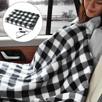 

Lightweight and Warm Car Heating Blanket 12V Electric Outdoor Travelling Blanket Plush Easy to Fold (Can Be Timed)