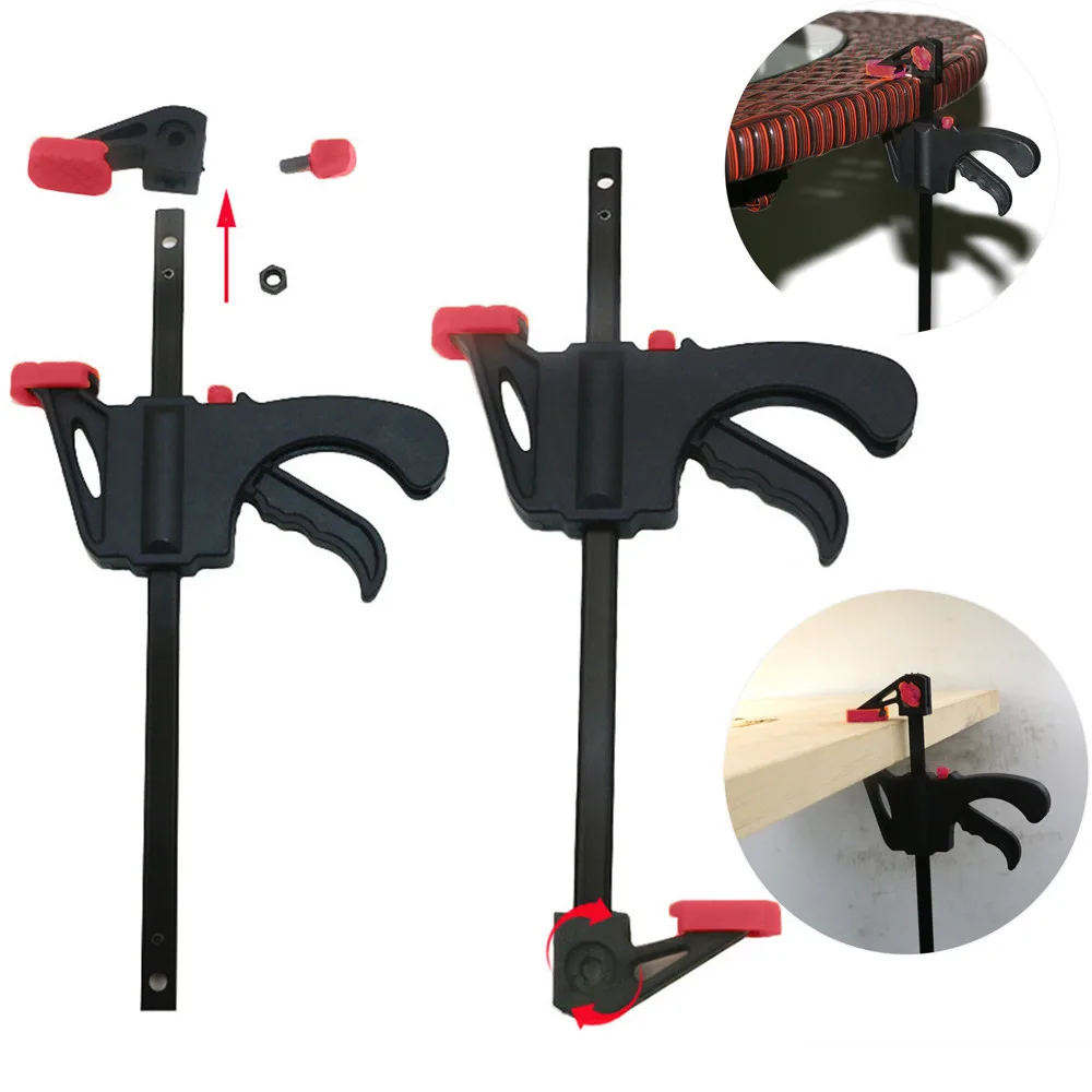 Barra de trabajo de madera, abrazadera F, liberación de trinquete, multifuncional, bricolaje, prensa de carpintería, herramientas duraderas de alta calidad, 25 #4 pulgadas
