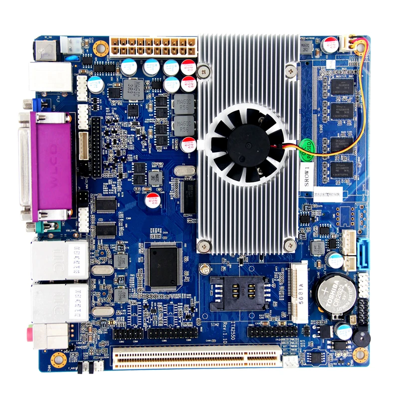 2X Lan порт Mini-ITX мини материнская плата Atom D2250 на плате 2 ГБ 2* SATAII/6* USB2.0/6* COM/1* mSATA/1x LPT