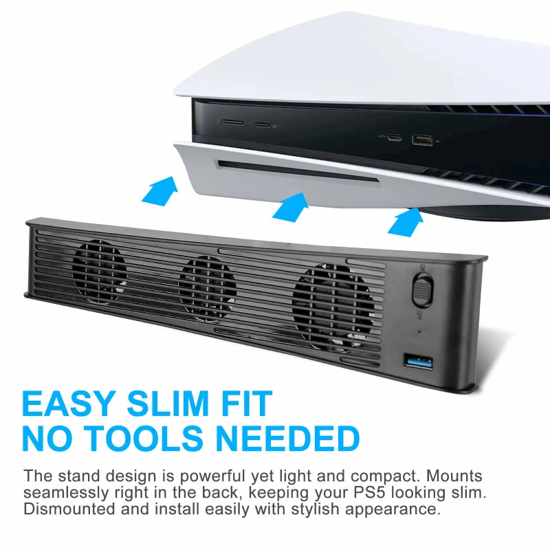 NEW Fan For PS5 Cooling Fan USB Cooler With 3 Cooling Fans For PlayStation 5 Digital Edition Game Console Accessories PS5