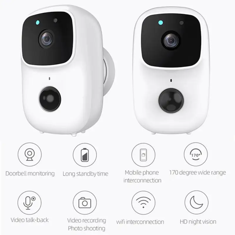 

Tuya Smart Video Doorbell Wifi Camera Wireless Doorbell Call Intercom Video-Eye For Door Bell Ring Phone Home Security HD Camera