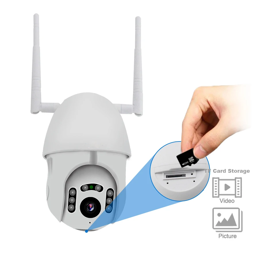 1080P ночное видение беспроводной wifi IP PTZ водонепроницаемый двухсторонний аудио детектор движения домашняя охранная камера CCTV сетевая камера