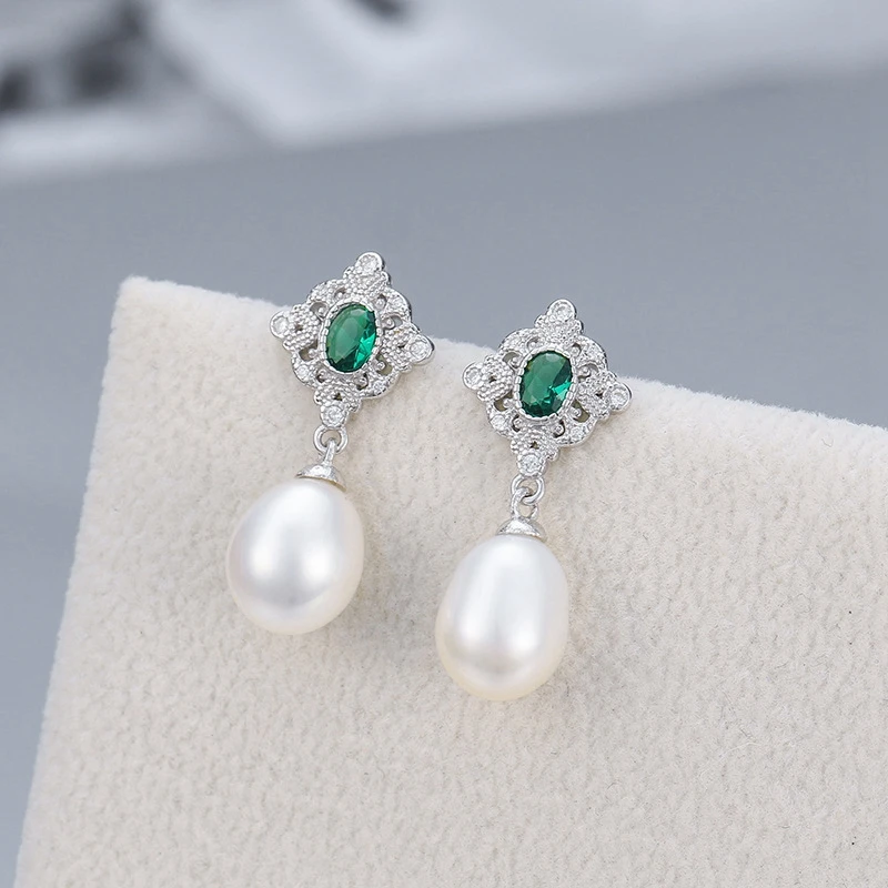 

Женские серьги из серебра 100% пробы, с искусственным жемчугом