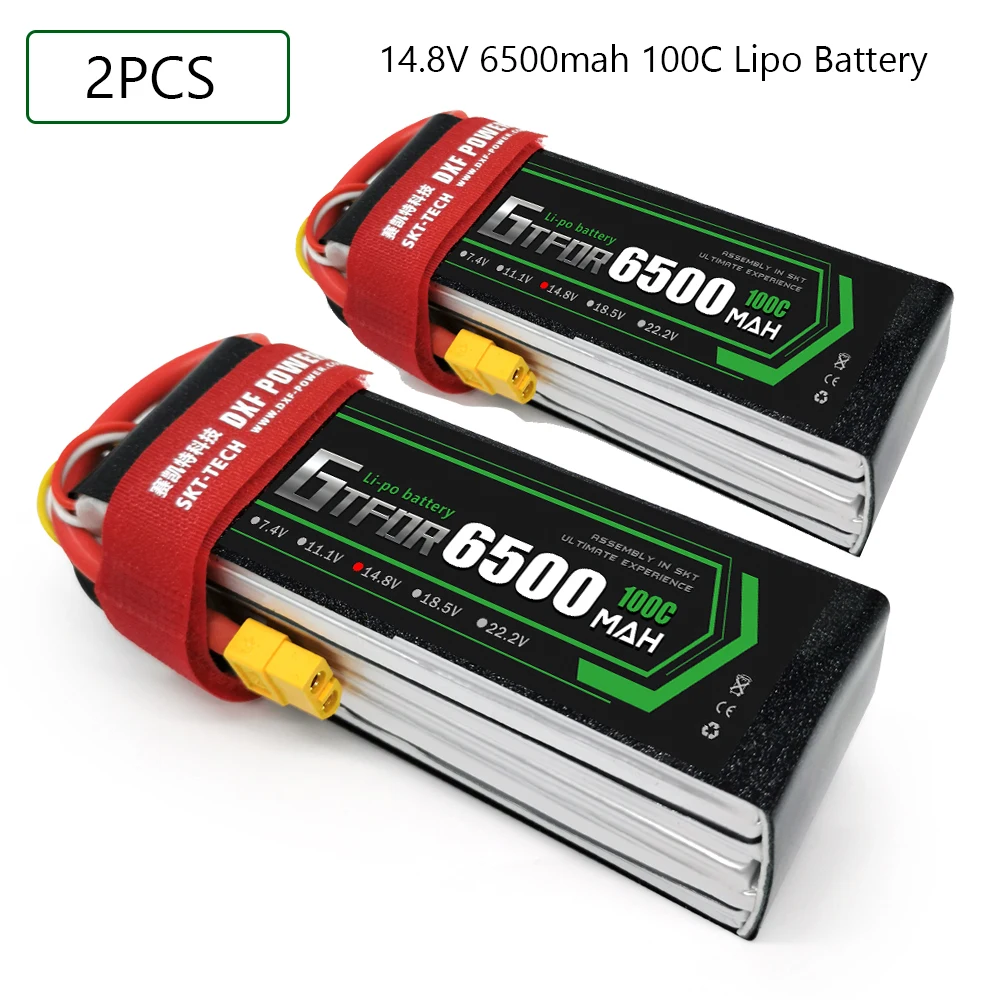 GTFDR Lipo батарея 14 8 V 6500MAH 100C 200C AKKU 4S LiPo Deans для грузовика fpv Дрон Rc Вертолет Лодка 1/8