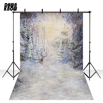 

DAWNKNOW Snow Deer Vinyl Photography Background For Newborn Small bridge Photo Shoot Backdrop For Personal Photo Studio G907