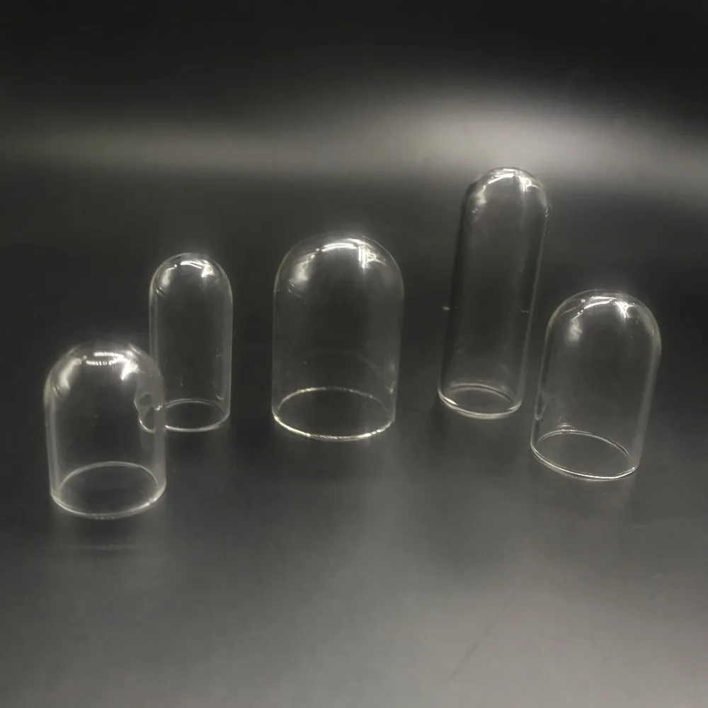 8pcs/lot Clear tube glass cover globe bubble cover dome tube jars glass message bottle vial pendant necklace diy decor accessory