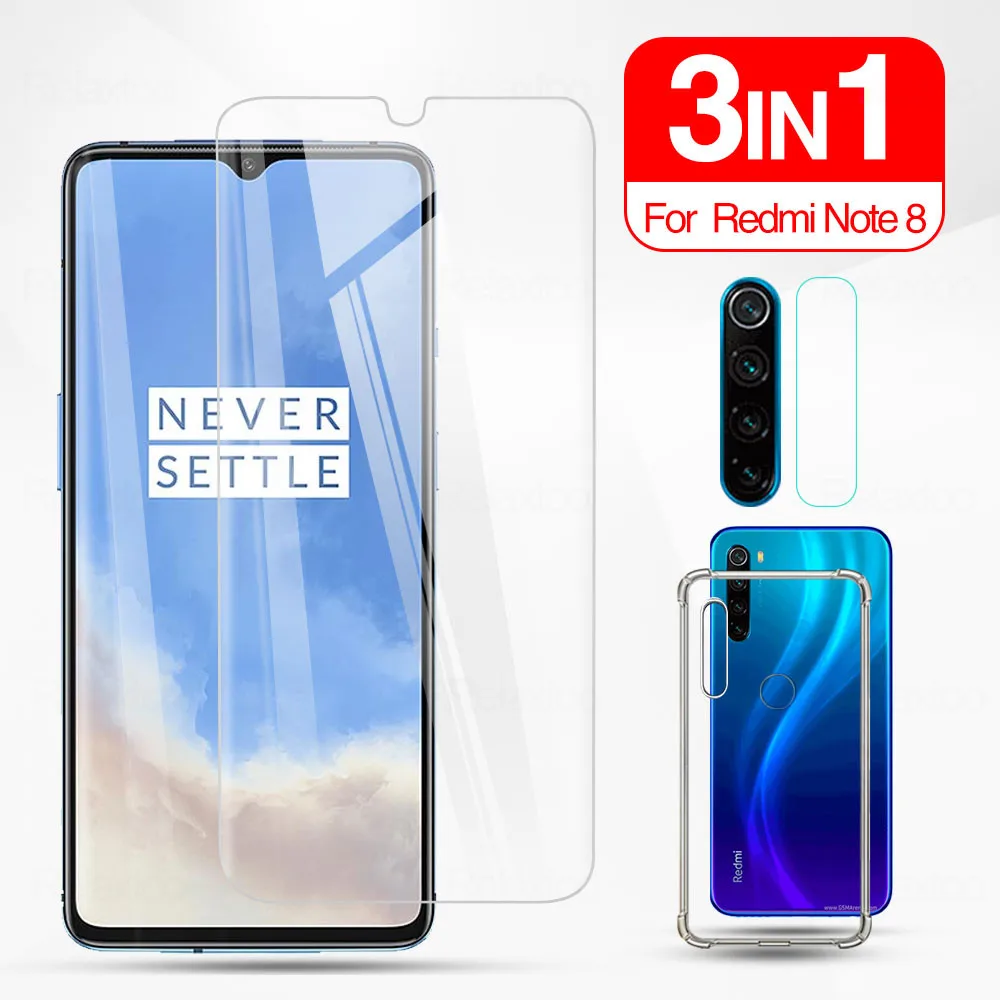 3 в 1 для Redmi Note 9s pro max защита экрана + пленка объектива чехол Xiaomi redmi 8 8a note 8t 7 Pro K30 из