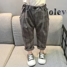 Брюки для девочек; весна г.; новая стильная детская одежда; детские брюки в клетку; повседневные брюки; детские брюки