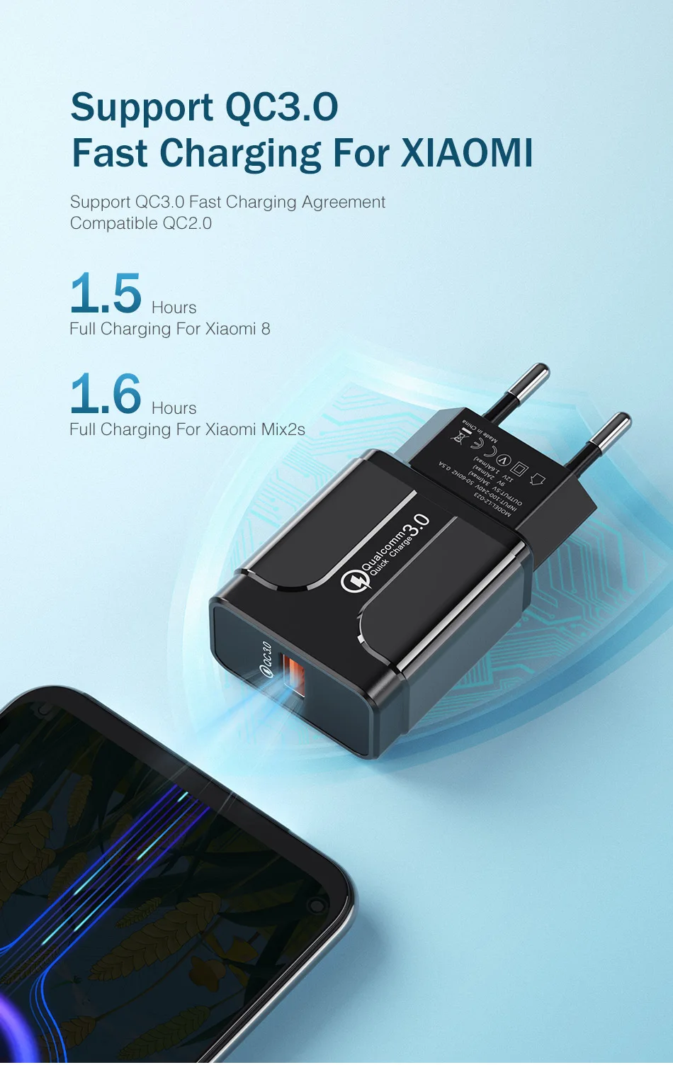 QC 3,0 4,0 USB зарядное устройство для Xiaomi samsung huawei QC3.0 быстрое зарядное устройство Turbo настенное зарядное устройство для мобильного телефона с микрокабелем type-c