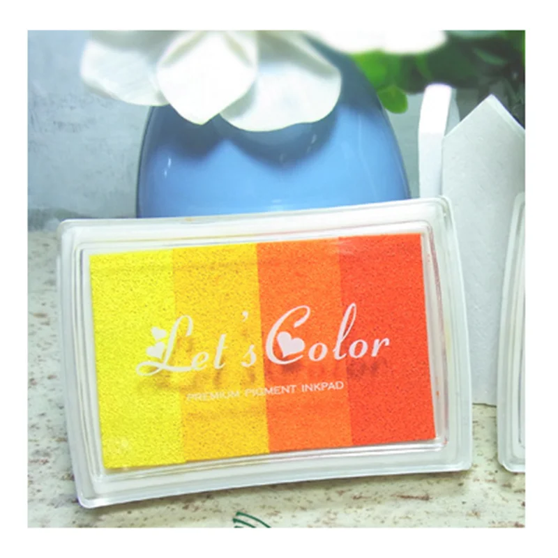 Gradient Colors Inkpad Clear Stamps DIY Craft Ink Pad Rubber Stamps Inkpad Ink Stamp Pad Colorful Cartoon Craft set 1pcs clear stamps rubber stamps ink stamp pad