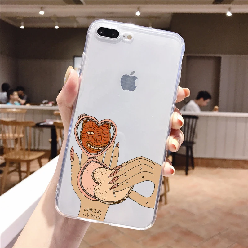 Polly Nor художественный Мягкий силиконовый чехол для телефона для iPhone 11 PRO MAX 5 SE x 6 7 8 Plus X XS MAX XR эстетический женский чехол дьявола