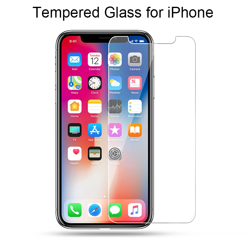 

Toughed Protective Glass Tempered Glass for iPhone 4 4S 5 5S 6 7 8 Plus Hard Screen Protector Film for iPhone X XR XS 11 Pro Max
