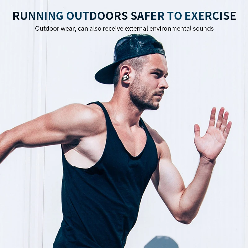 New Bone Conduction Wireless Headphones Bluetooth 5 0 Earphone With Charging Case 2200mAh Wireless Sports Music Earbuds Head