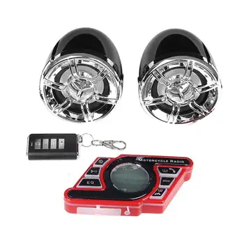 

Motorcycle Bluetooth Sound Audio System Metal and Plastic Stereo Handsfree Speakers Radio MP3 Music Player Remote Control Alarm
