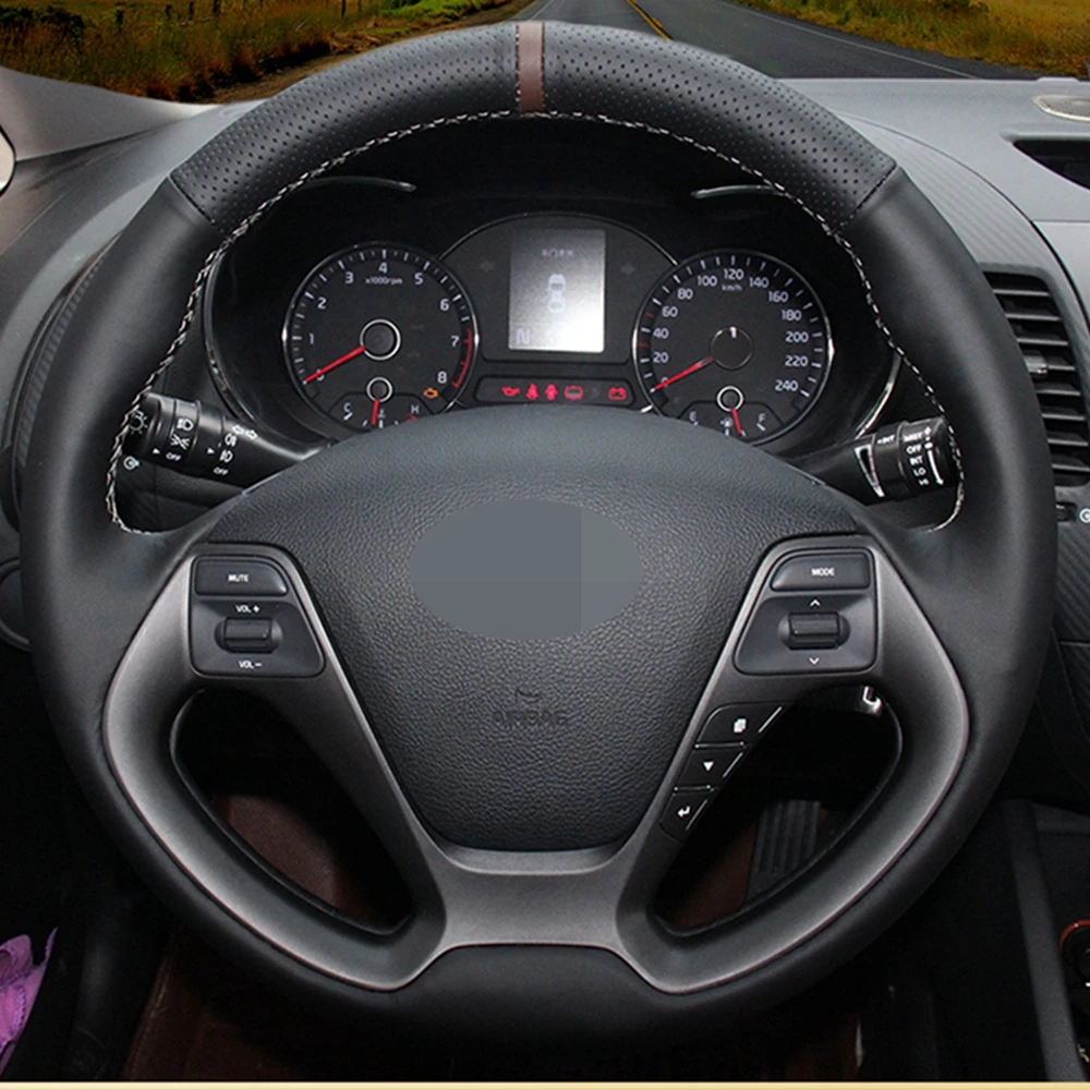 Black Artificial Leather Car Steering Wheel Cover For Kia K3 2013 K2 Rio 2015 2016 Ceed Cee'd