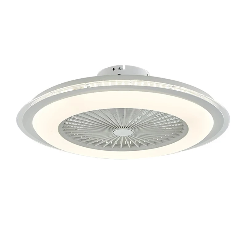 Remote Control Modern LED Fans Invisible Leaves Ultra-thin Ceiling Fan Lights Dimming Adjustable Wind for Bedroom Living Room