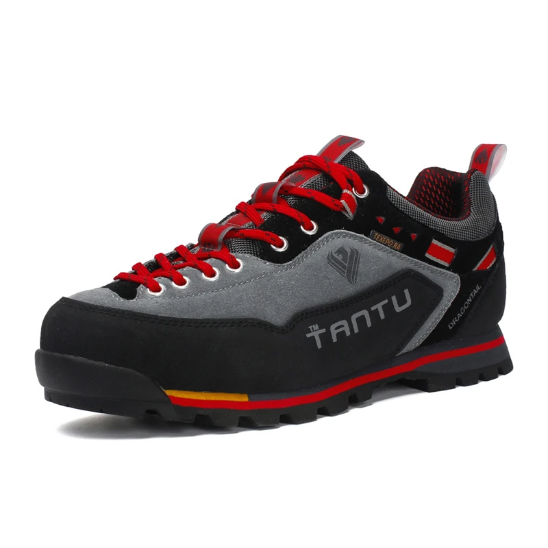 Новая качественная Водонепроницаемая походная обувь, нескользящая обувь, обувь для альпинизма, уличные походные ботинки, мужские охотничьи треккинговые кроссовки для мужчин - Цвет: Gray orange 05