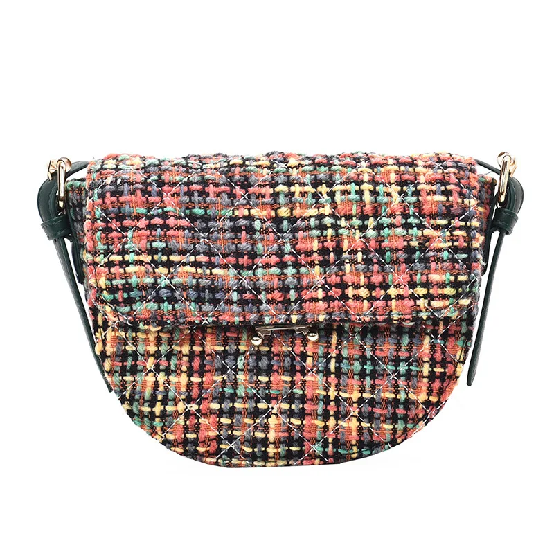 

Autumn And Winter CHIC Western Style Woolen Cloth Bag Women's 2019 New Style Korean-style Fashion Casual Versatile Shoulder Sadd