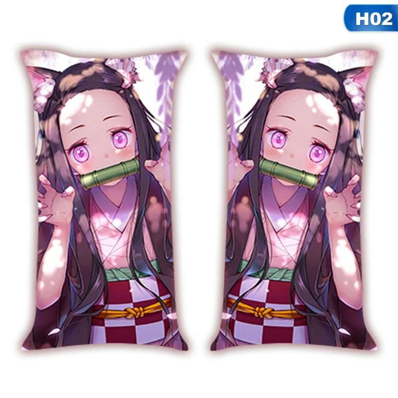 H02 Подушки с аниме Demon Slayer Kimetsu No Yaiba Kamado Nezuko Двусторонняя Подушка косплей мультфильм для взрослых детей унисекс - Цвет: H02