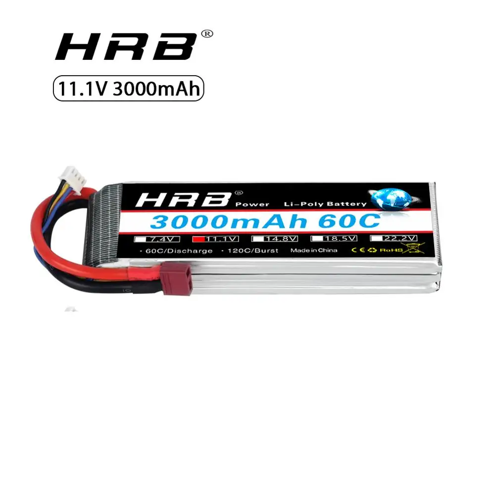 Литий полимерная батарея HRB RC 3S 11 1 В 3000 мАч 60C MAX 120C для радиоуправляемого