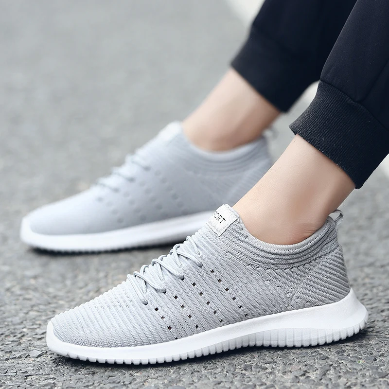 Мужская обувь; Beathable Air Mesh; мужская повседневная обувь; слипоны; носки для осени; мужские теннисные кроссовки; Masculino Adulto; большие размеры 46